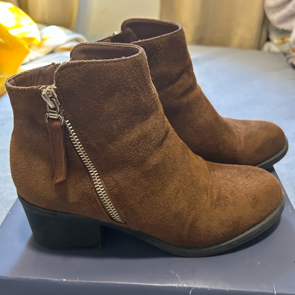 Refresh Chocolate Suede Ankle Booties